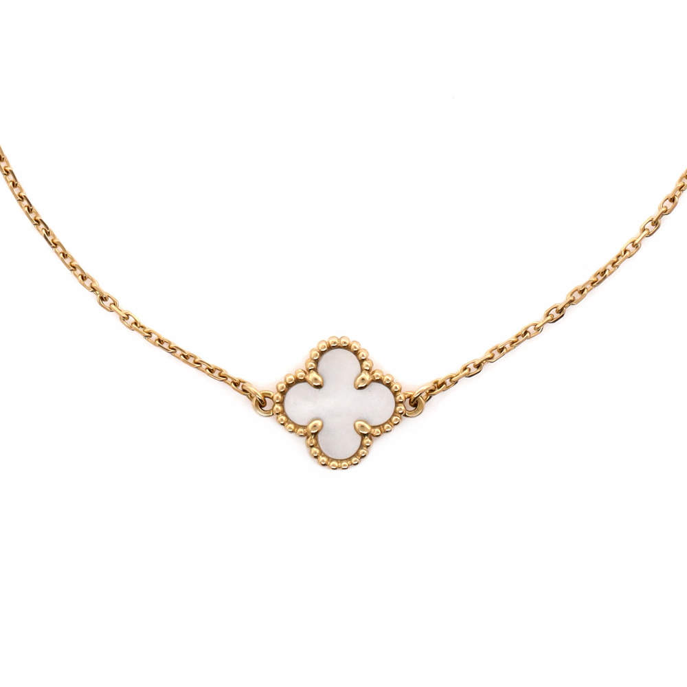 Van Cleef & Arpels Sweet Alhambra Bracelet 18K Yellow Gold and Mother of Pearl - Picture 3 of 4